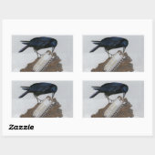 Crow und Harmonica Rechteckiger Aufkleber (Blatt)
