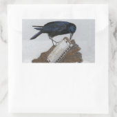 Crow und Harmonica Rechteckiger Aufkleber (Tasche)