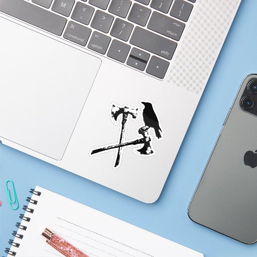 Crow- und Nord-Achsen Aufkleber (Laptop mit iPhone)