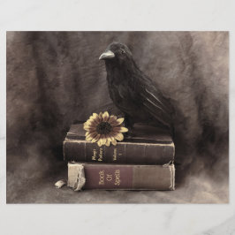 Crow Vintag Gothic Old Books Sonnenblume