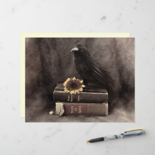 Crow Vintag Gothic Old Books Sonnenblume