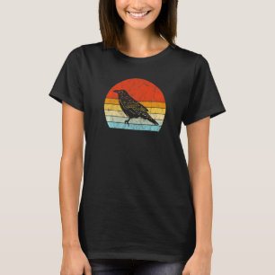 Crow Vintag Sunset Retro Style Niedlich Raven 2 T-Shirt