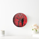 Crow Watcher Runde Wanduhr (Zuhause)