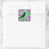 Crow Watercolor Quadratischer Aufkleber (Tasche)