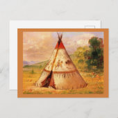 Crow WigWam. George Catlins Vintage Kunst Postkarte (Vorne/Hinten)
