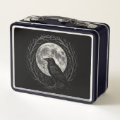 Crow with Full Moon Folk Horror Metall Brotdose (Rückseite)