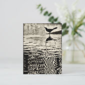 Crow with Reflection on Water - Postkarte (Stehend Vorderseite)