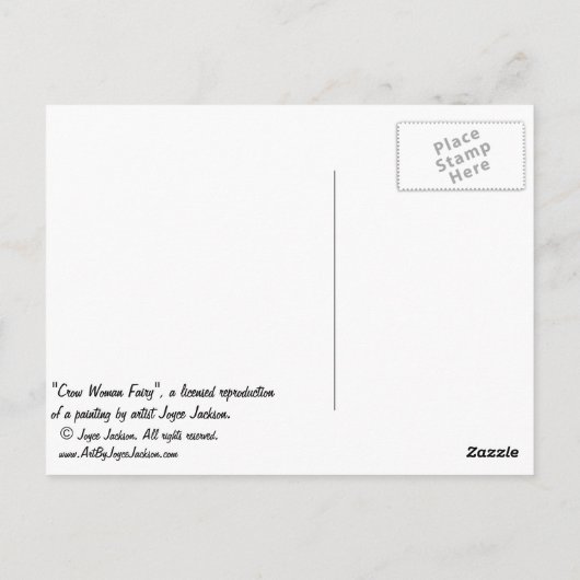 Crow Woman Fairy Postkarten (Rückseite)