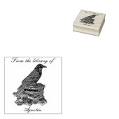 Crow Wooden Stamp In The Library Gummistempel (Stempel)