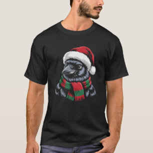 Crow Xmas Weihnachtsmannmütze Scarf Weihnachtskost T-Shirt