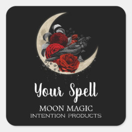 Crow-Zaubermarken Quadratischer Aufkleber