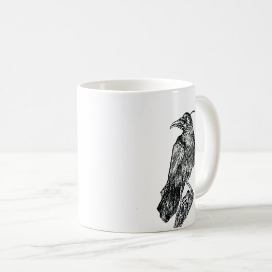 Crow-Zeichnend Tasse (VorderseiteRechts)