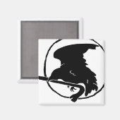 Crowbar Magnet Schwarz/Weiß, Runde und Platz (Vorderseite/Rückseite)