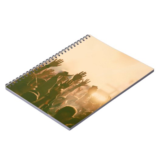 Crowd at concert - Retro-Stil Fotokonzert, Crowd, Notizblock (Linke Seite)