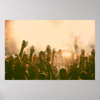 Crowd at concert - Retro-Stil Fotokonzert, Crowd, Poster