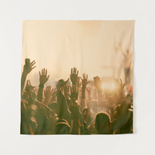 Crowd at concert - Retro-Stil Fotokonzert, Wandteppich