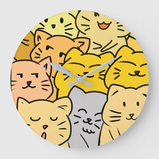 Crowd cat große wanduhr (Vorderseite)