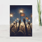 Crowd Celebrating 4 of July Karte (Vorderseite)