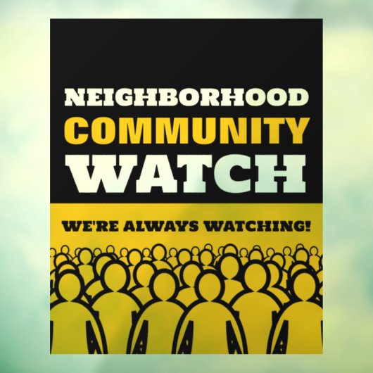 Crowd Design, Nachbarschaft Community Warning Fensteraufkleber (Blatt 3)