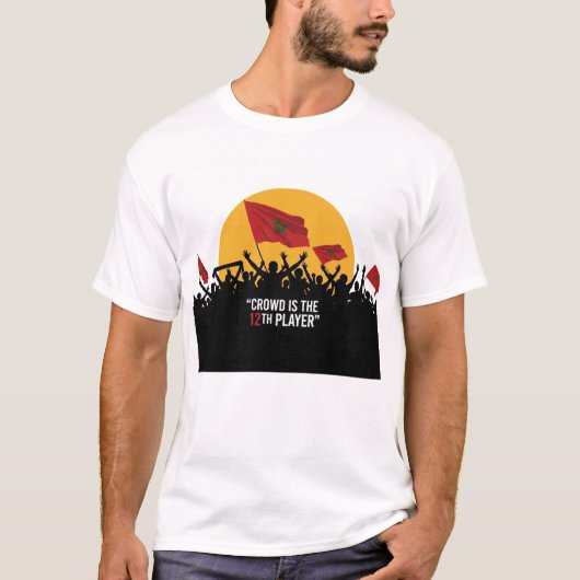 Crowd Is the 12th Player – Moroccan Flag Football T-Shirt (Vorderseite)