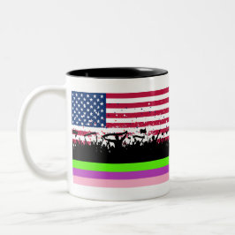Crowd On American Zweifarbige Tasse