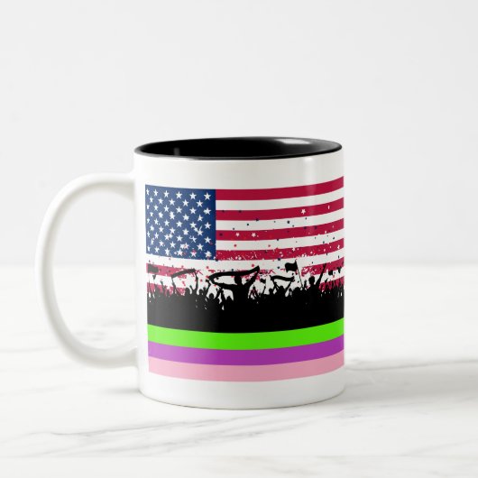 Crowd On American Zweifarbige Tasse (Links)