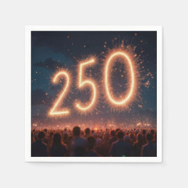 Crowd Watching 250. Geburtstag Feuerwerk Serviette