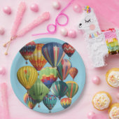 Crowded Colorful Hot Air Balloons Pappteller (Party)
