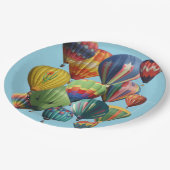 Crowded Colorful Hot Air Balloons Pappteller (Schrägansicht)