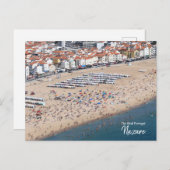 Crowded- Nazare, Portugal Postkarte (Vorne/Hinten)