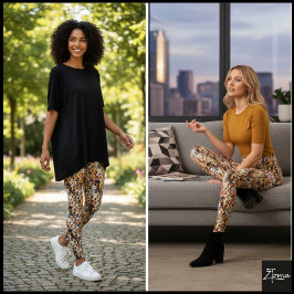 Crowded Realistic Dog Face Breed Pattern Leggings