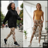 Crowded Realistic Dog Face Breed Pattern Leggings