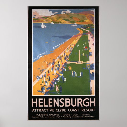 Crowds entlang des Clyde Coast Beach Railplers Poster (Vorne)
