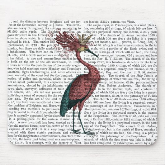 Crowed Marsala Heron Mousepad (Vorne)