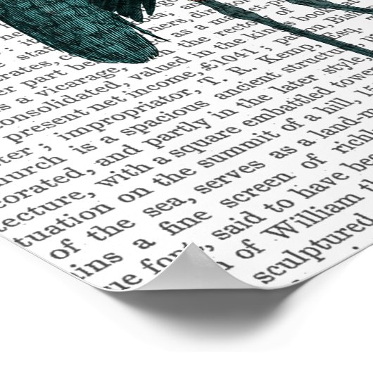 Crowed Marsala Heron Poster (Ecke)