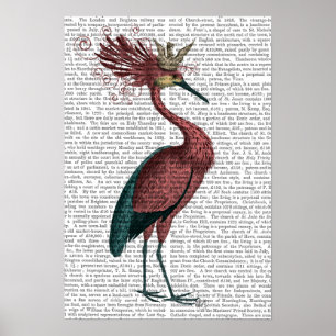 Crowed Marsala Heron Poster