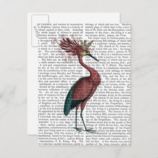 Crowed Marsala Heron Postkarte (Vorne/Hinten)