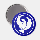 Crowfoot Magnet in blau, rund oder Square (Vorderseite/Rückseite)