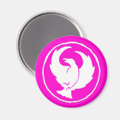 Crowfoot Magnet (weiß/rosa) (Vorderseite/Rückseite)
