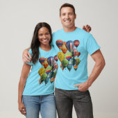 Crowful Hot Air Balloons auf blauem T - Shirt (Unisex)