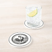 Crowing Cockerel Getränkeuntersetzer (Seite)