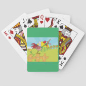 Crowing Rooster auf einem Bauernhof, der Karten sp Spielkarten (Rückseite)