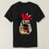 Crowing Rooster Face Chicken Bird Tiere T-Shirt (Design vorne)