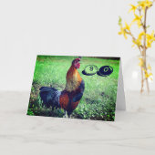 Crowing Rooster Funny 90. Geburtstag Karte (Gelbe Blume)