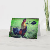 Crowing Rooster Funny 90. Geburtstag Karte (Vorderseite)