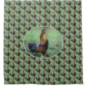 Crowing Rooster Nature Art Duschvorhang (Vorderseite)