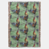 Crowing Rooster Nature Art Pattern Decke (Vorderseite Vertikal)