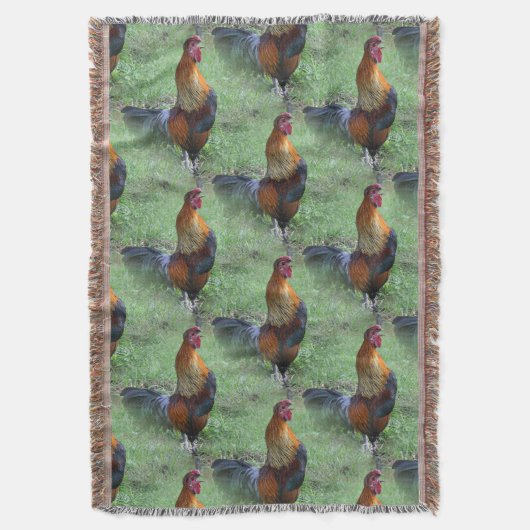 Crowing Rooster Nature Art Pattern Decke (Vorderseite Vertikal)