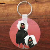 Crowing Rooster Polnischer Hühner-Schlüsselanhänge Schlüsselanhänger (Vorderseite)