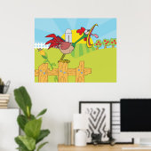 Crowing Rooster Poster (Heimbüro)
